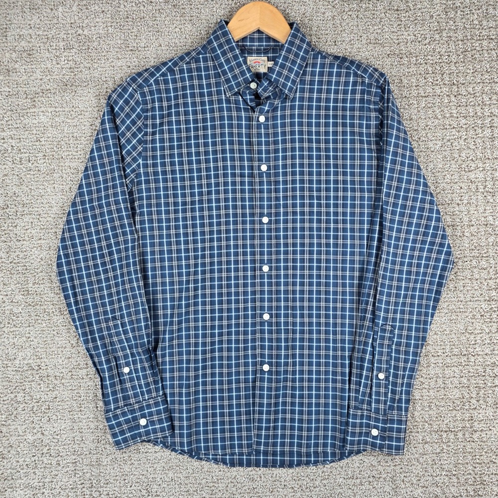 Faherty Brand Mens Movement Shirt Blue Plaid Long Sleeve Button Down Size Small